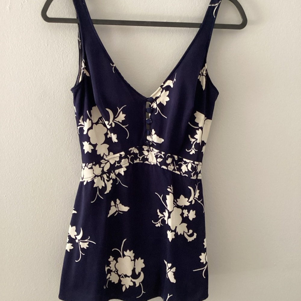 Vintage Cole of California Navy Floral One Piece Swimsuit